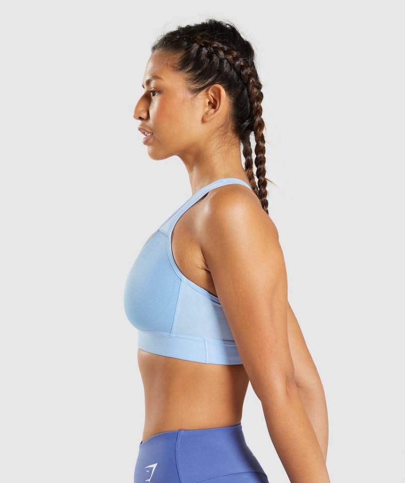 Women's Gymshark Lightweight High Support Sports Bra Light Blue | CA 15870N